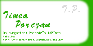 timea porczan business card